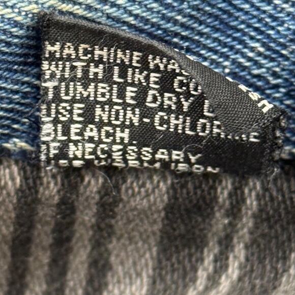 Most Wanted 100% Cotton Denim Leather Collar Barn Chore Field Jacket Coat sz L - Picture 16 of 16